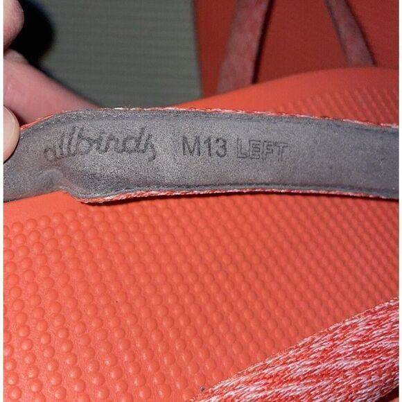 Allbirds Flip Flops Sandals Thong Men’s Size 13 Orange Slip On Light Weight